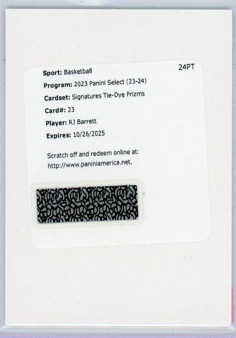 RJ Barrett [Tie-Dye Prizm] #23
