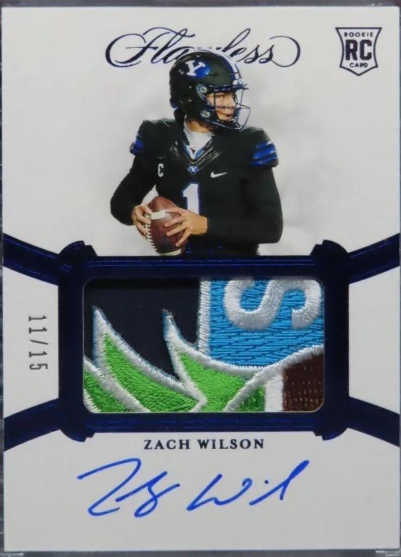 Zach Wilson #38 Football Cards 2021 Panini Flawless Collegiate