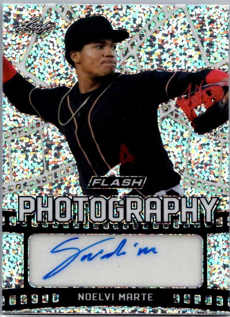 Noelvi Marte #FP-NM1 2021 Leaf Flash Photography Autograph Baseball