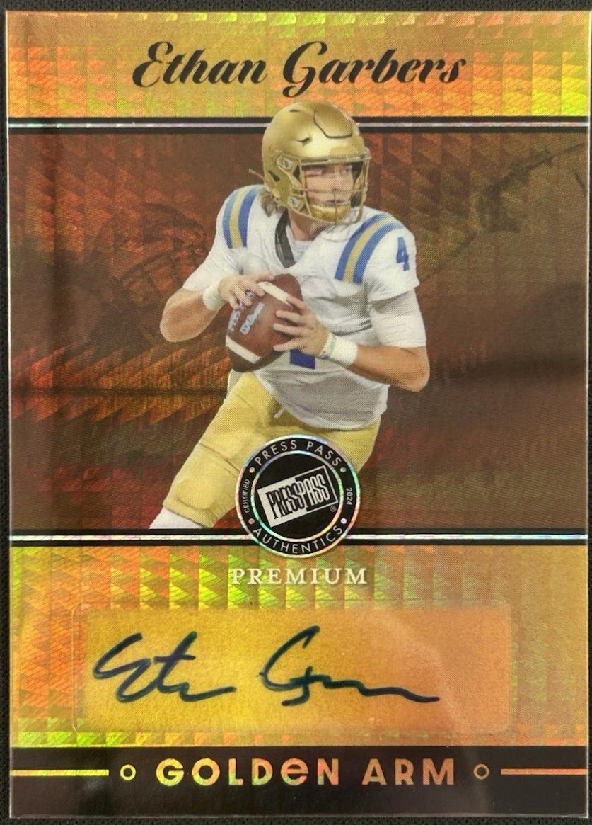 Ethan Garbers #G-EG1 2024 Press Pass Premium Golden Arm Autograph Football