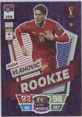 Dusan Vlahovic #15 Soccer Cards 2022 Panini Adrenalyn XL FIFA World Cup Qatar