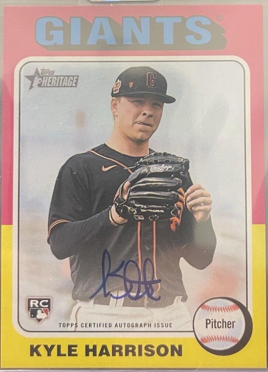 Kyle Harrison #ROA-KHA Baseball Cards 2024 Topps Heritage Mini Real One Autograph