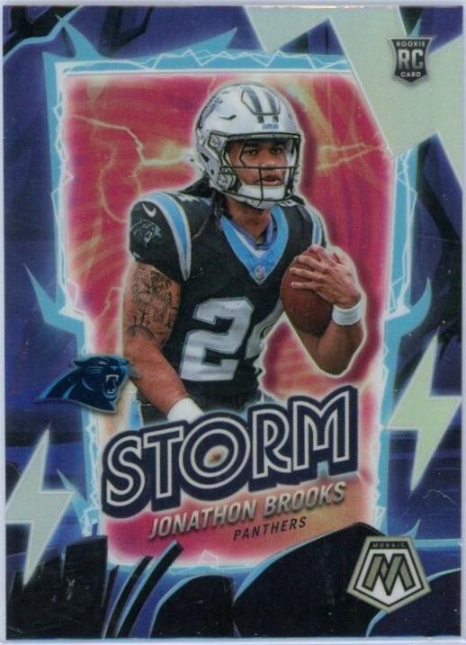 Jonathon Brooks #4 Football Cards 2024 Panini Mosaic Storm