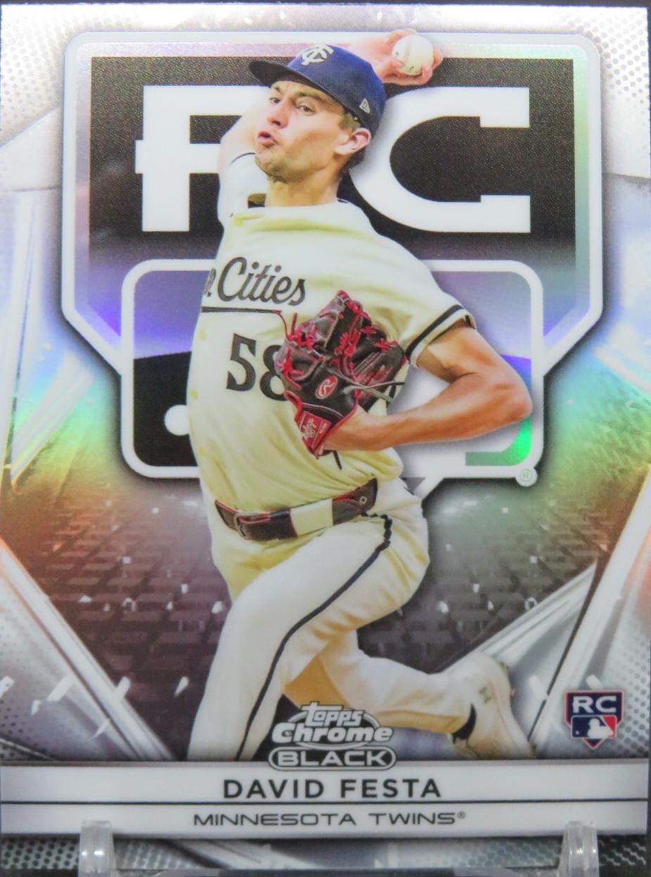 David Festa #124 Baseball Cards 2025 Topps Chrome Black Rookie Design Variation
