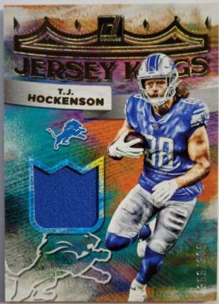 T. J. Hockenson #JK-23 Football Cards 2022 Panini Donruss Jersey Kings