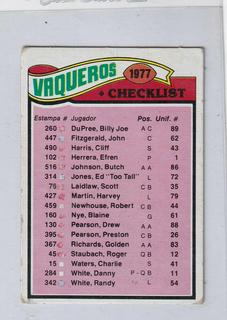 Cowboys Checklist