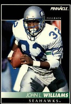 John L. Williams #44 Football Cards 1992 Pinnacle