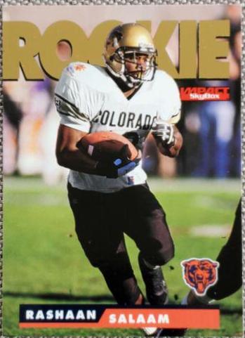 Rashaan Salaam #185 Football Cards 1995 Skybox Impact