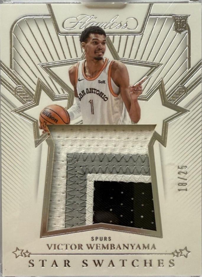 Victor Wembanyama #2 Basketball Cards 2023 Panini Flawless Star Swatch