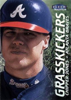 Chipper Jones #8 GK Baseball Cards 2000 Fleer Tradition Grasskickers