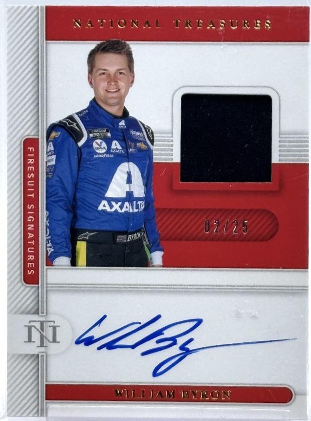 William Byron #FS-WB Racing Cards 2021 Panini National Treasures NASCAR Firesuit Signatures