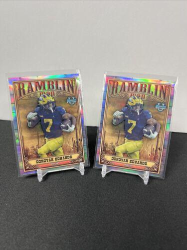 Donovan Edwards #RM-15 Football Cards 2023 Bowman Chrome University Ramblin' Man