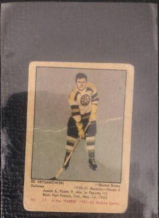 Ed Krysanowski #33 Hockey Cards 1951 Parkhurst