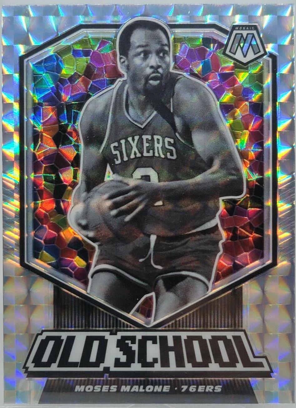 Moses Malone #7 Basketball Cards 2019 Panini Mosaic Old School