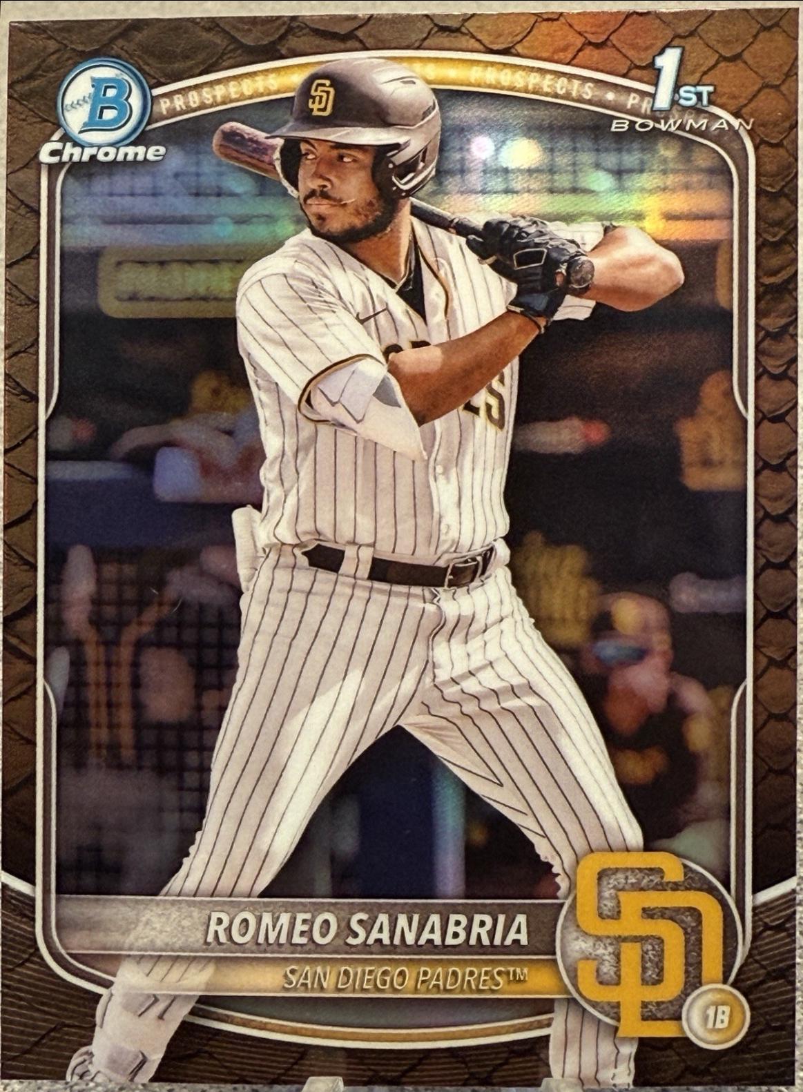 2025 Bowman Chrome Prospects Romeo Sanabria [Reptilian] #BCP-3 card