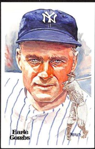 Earle Combs #116 Baseball Cards 1981 Perez Steele HOF Postcard