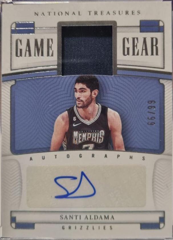 Santi Aldama #GGA-SAD Basketball Cards 2022 Panini National Treasures Game Gear Autographs