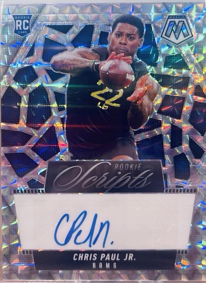 Chris Paul Jr. #RS-CPJ 2025 Panini Mosaic Football Rookie Scripts