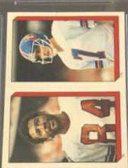 J.T. Smith, John Elway Football Cards 1986 Topps Stickers