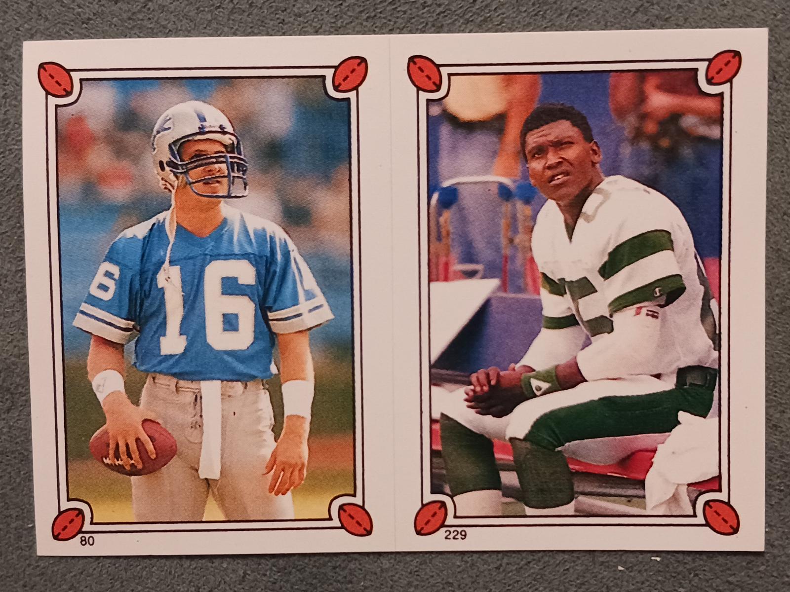 Chuck Long, Wesley Walker Football Cards 1987 Topps Stickers
