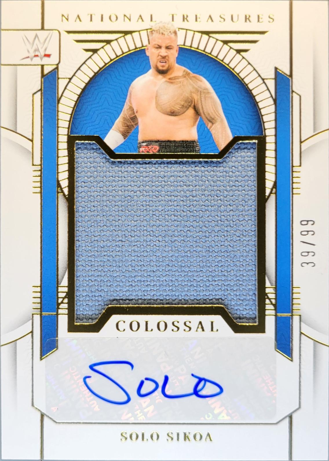Solo Sikoa #30 Wrestling Cards 2024 Panini National Treasures WWE Colossal Mat Material Signature