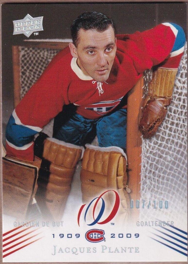 Jacques Plante #33 Hockey Cards 2008 Upper Deck Montreal Canadiens Centennial