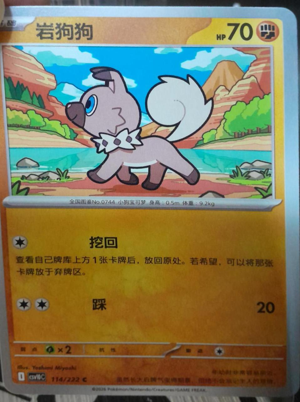 Rockruff #114 Pokémon Card from Pokemon Chinese CSV10C Set 