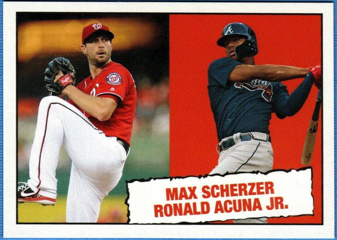 Max Scherzer, Ronald Acuna Jr. #35 Baseball Cards 2019 Topps Throwback Thursday