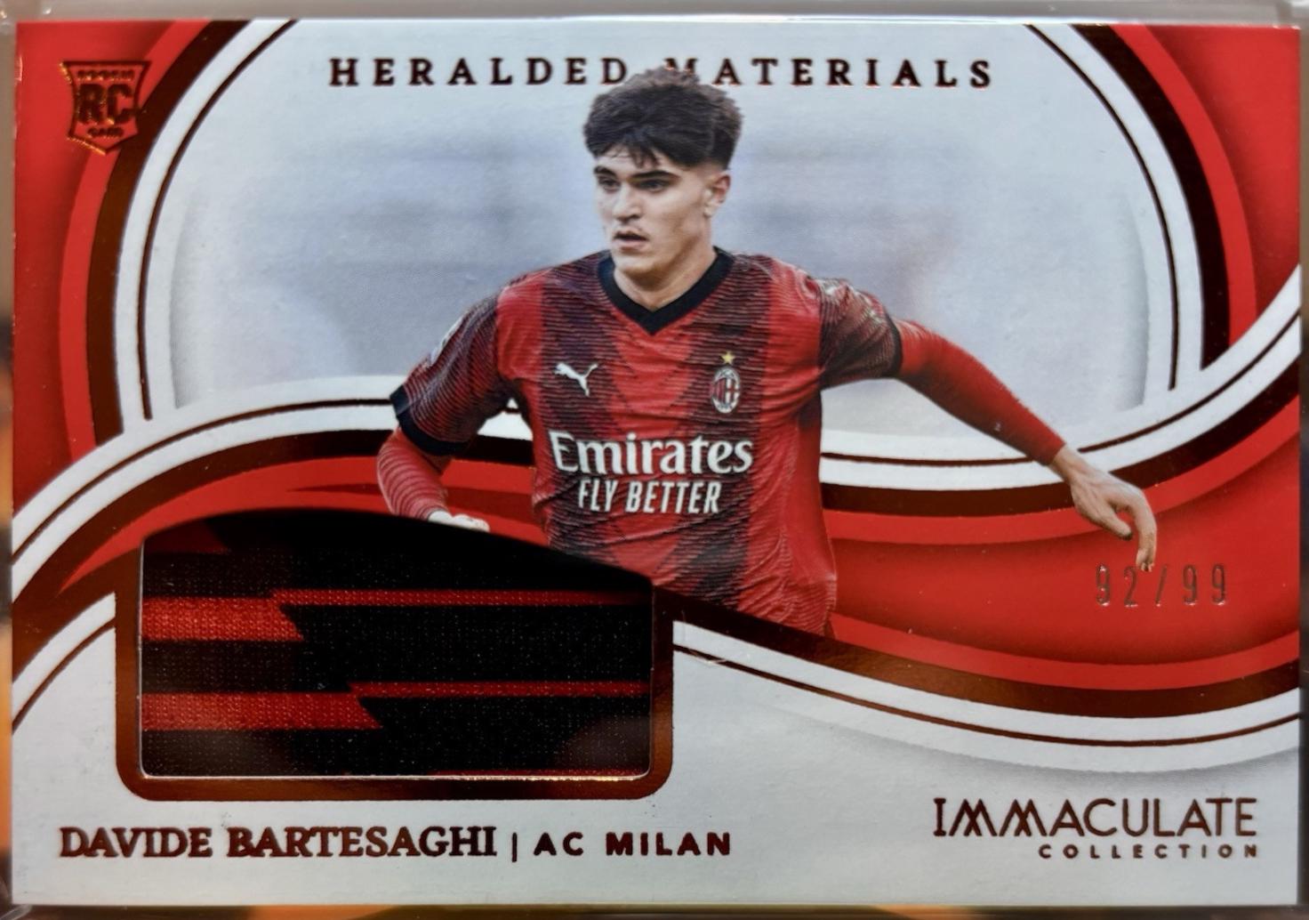 Davide Bartesaghi #8 Soccer Cards 2023 Panini Immaculate Heralded Materials
