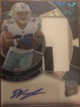 Deuce Vaughn #34 Football Cards 2023 Panini Spectra Rookie Autograph Neon Blue