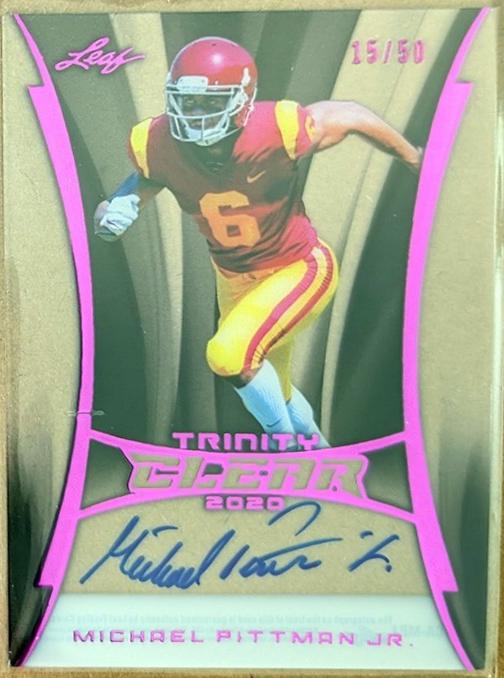 Michael Pittman Jr. #CA-MPJ 2020 Leaf Trinity Clear Autograph Football