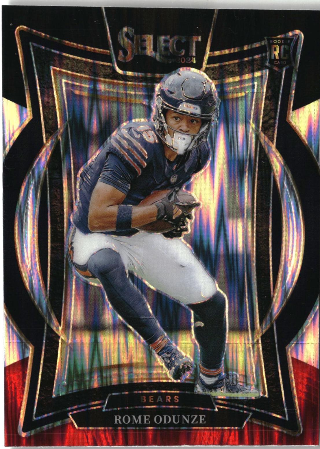 Rome Odunze [Black Red Prizm Shock] #3 Prices | 2024 Panini Select