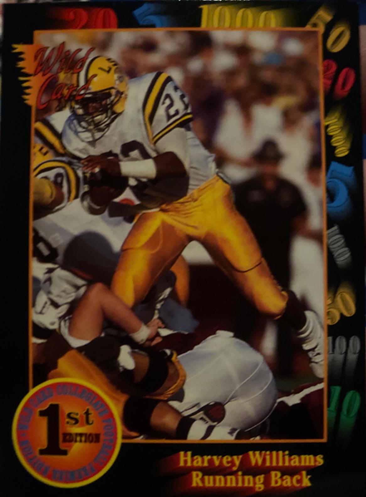 Harvey Williams #99 Football Cards 1991 Wild Card College Draft Picks