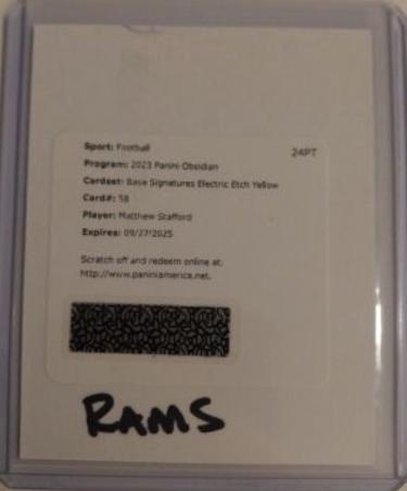 Matthew Stafford [Yellow Electric Etch] #58
