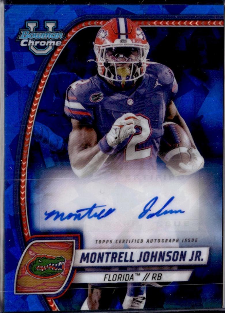 Montrell Johnson Jr. #PA-MJO 2023 Bowman Chrome University Sapphire Prospect Autographs Football