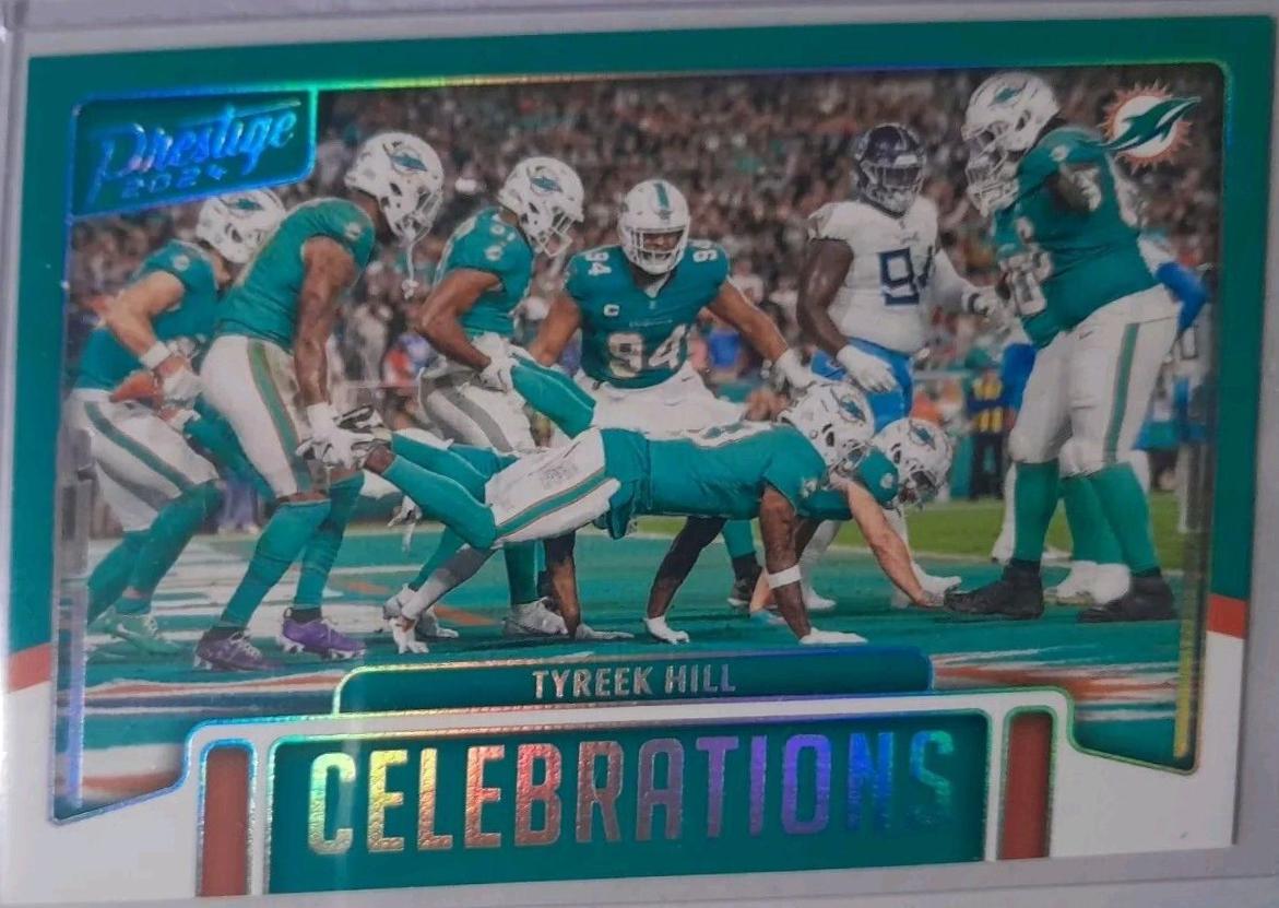 Tyreek Hill #CEL-THL Football Cards 2024 Panini Prestige Celebrations