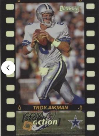 Troy Aikman #2 Football Cards 1996 Panini Donruss Stop Action