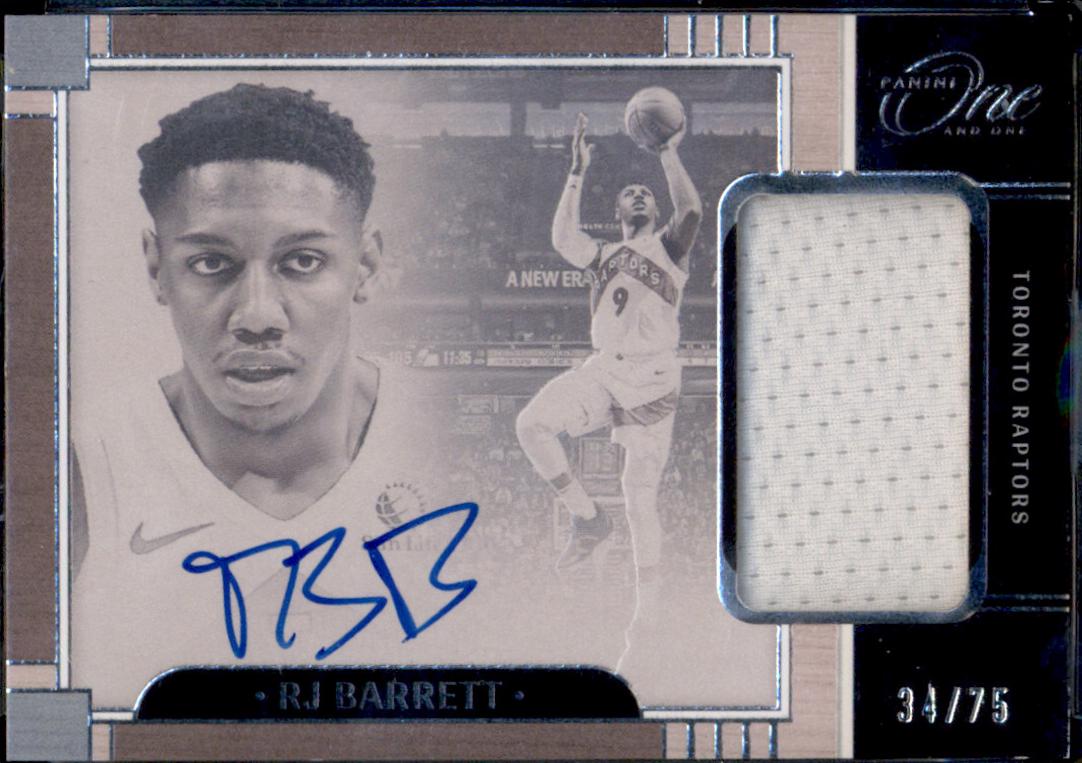 RJ Barrett #JA-RJB Basketball Cards 2023 Panini One and One Jersey Autograph