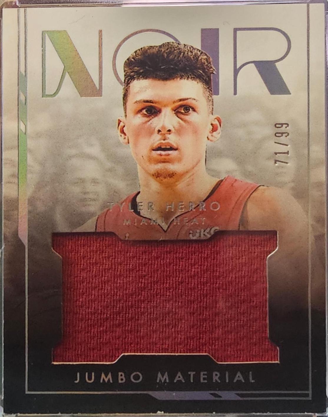 Tyler Herro #JM-TYH Basketball Cards 2021 Panini Noir Jumbo Material