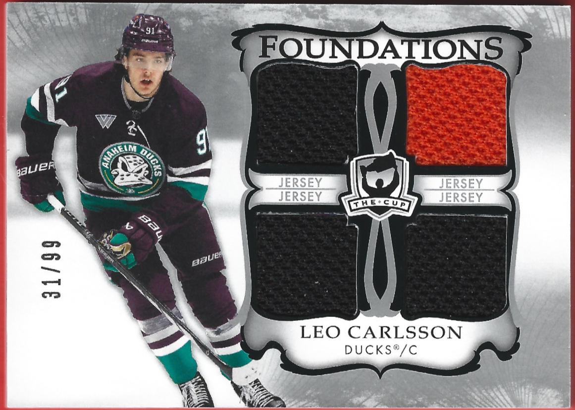 Leo Carlsson #F-LC 2023-24 Upper Deck The Cup Hockey Foundations Quad Jersey