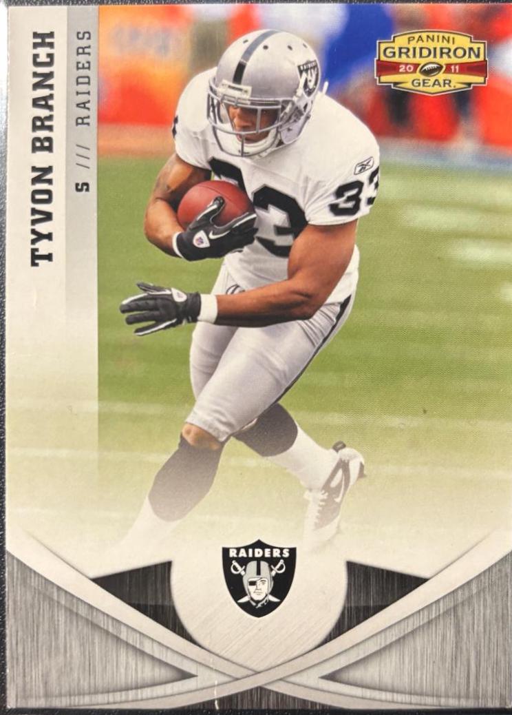 Tyvon Branch #66 Football Cards 2011 Panini Gridiron Gear