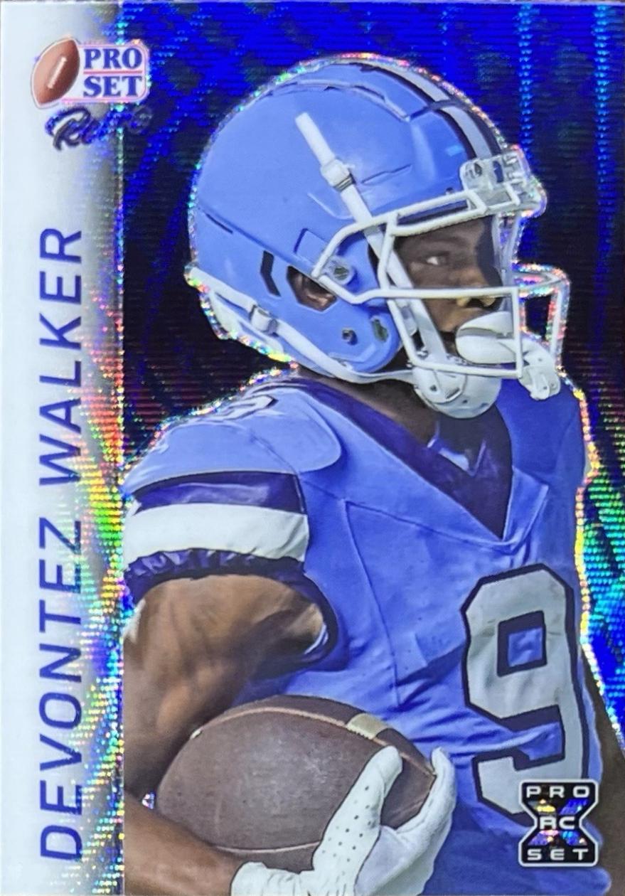Devontez Walker [Blue Wave] #RB-108 Prices | 2024 Pro Set Metal Retro ...