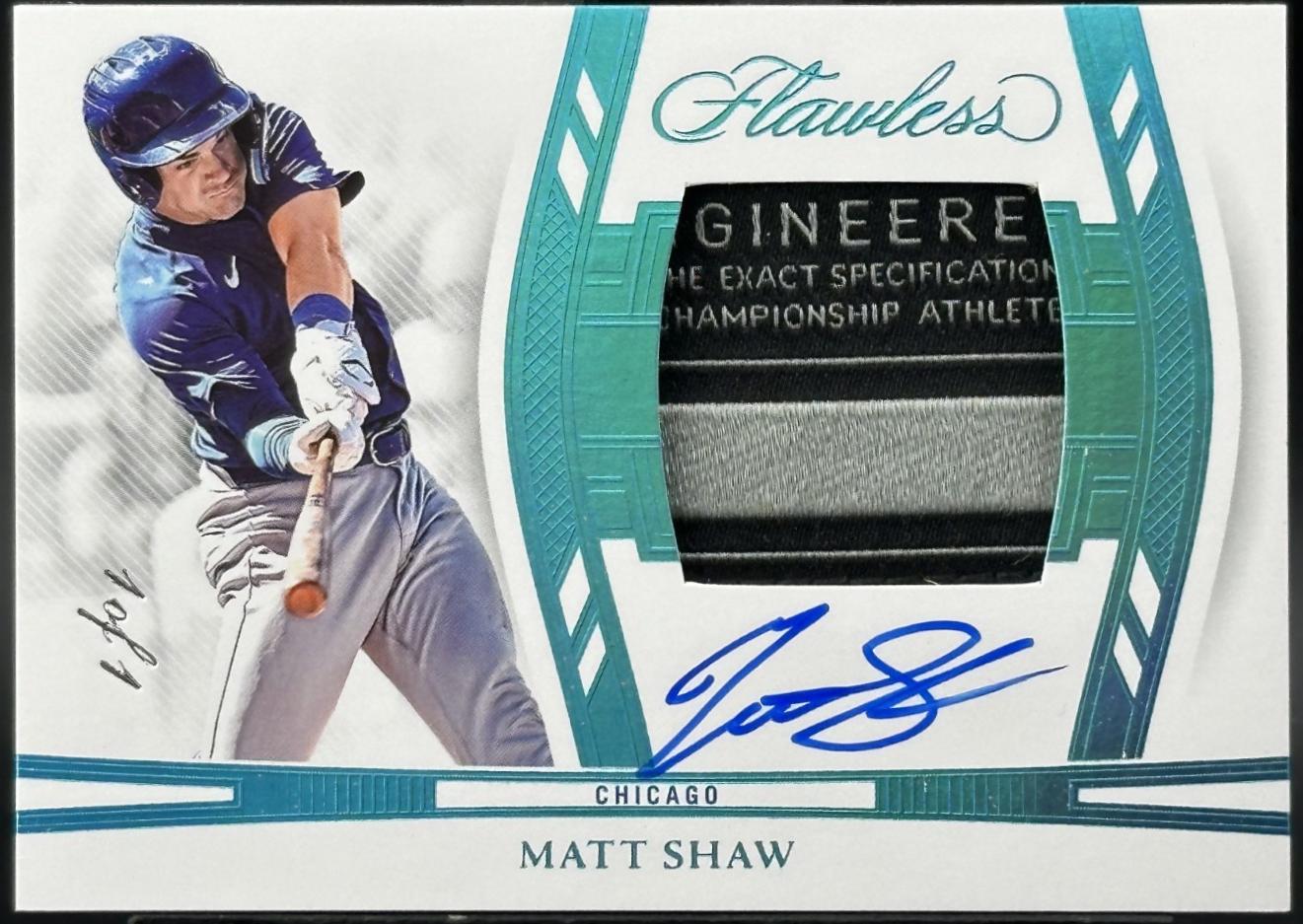 Matt Shaw [Platinum] #DPH-MS Prices | 2024 Panini Flawless Draft Patch ...