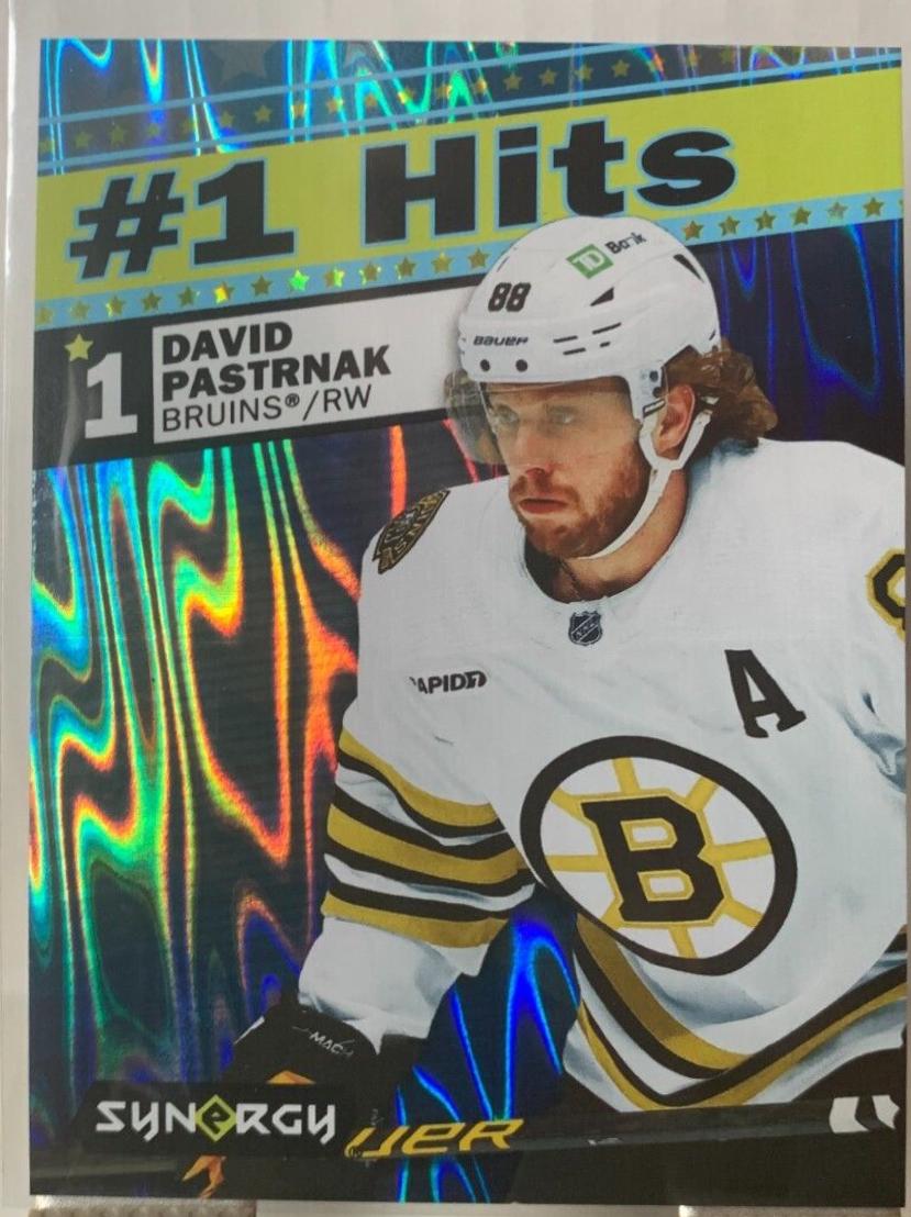 David Pastrnak #1H-6 Hockey Cards 2024 Upper Deck Synergy Number 1 Hit