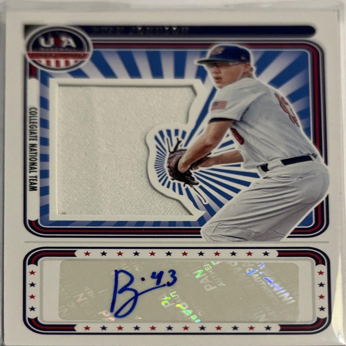 Ryan Johnson #SS-RJ 2024 Panini Stars & Stripes USA Signatures Silhouettes Baseball