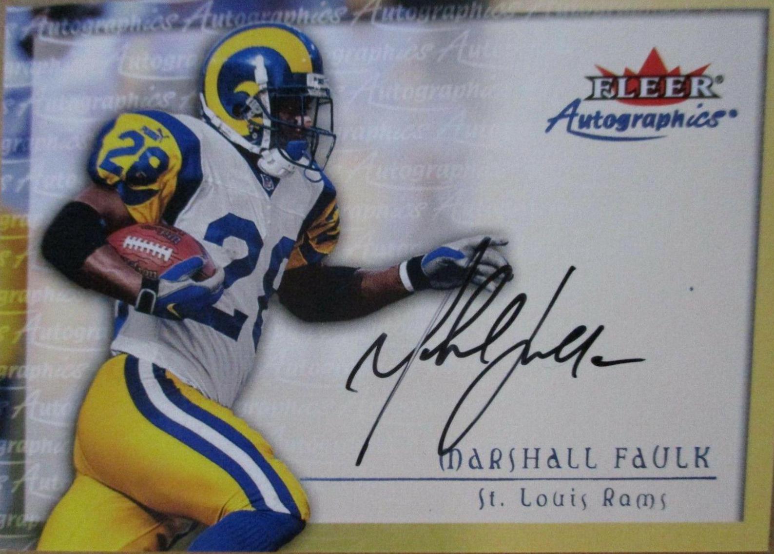 Marshall Faulk Football Cards 2000 Fleer Autographics