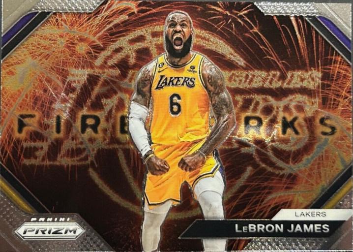LeBron James #3 Basketball Cards 2023 Panini Prizm Fireworks