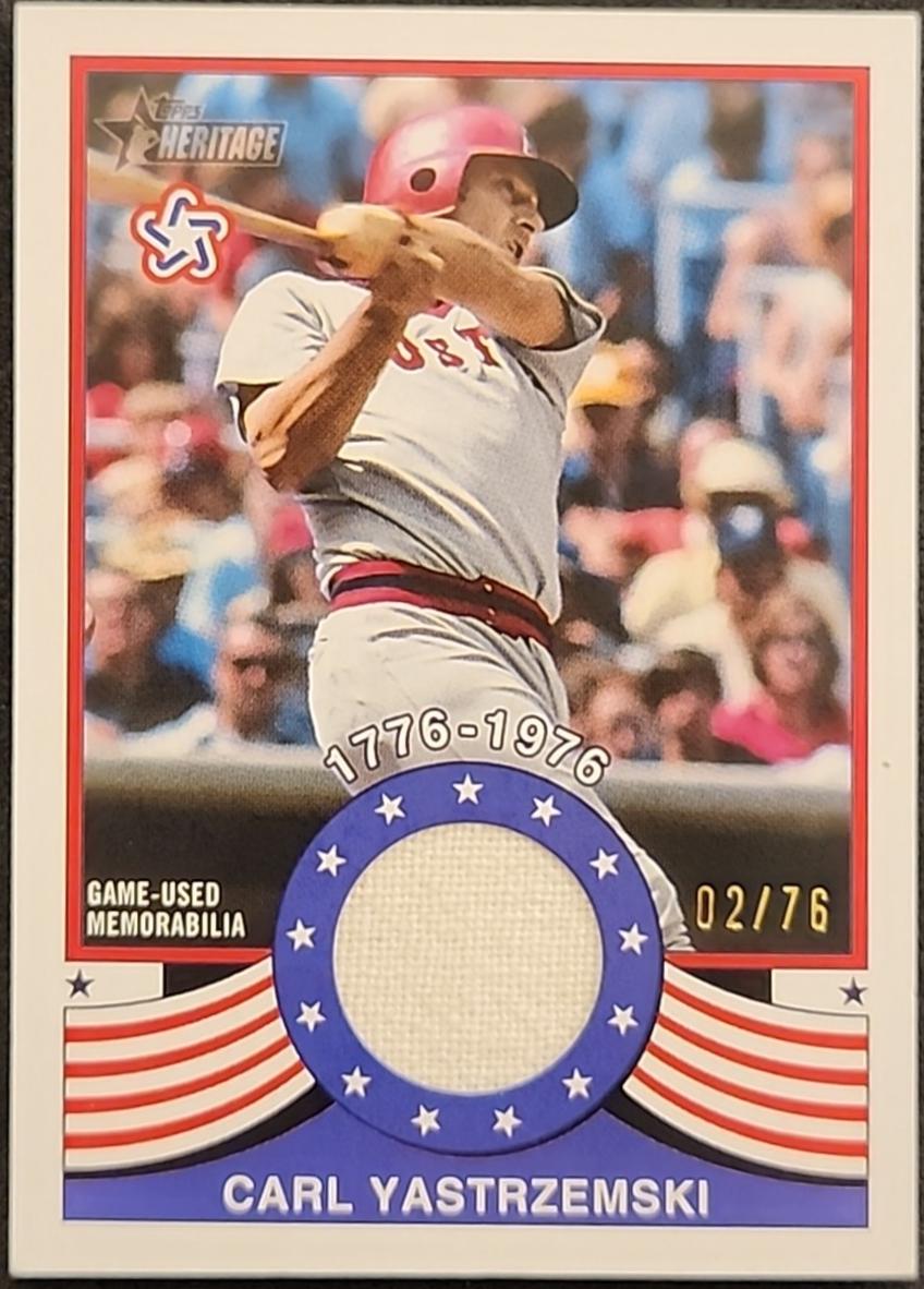 Carl Yastrzemski #BR-CY Baseball Cards 2025 Topps Heritage Bicentennial Relic