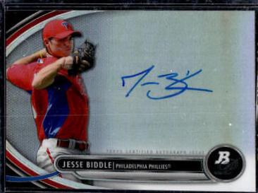 Jesse Biddle #JBI Baseball Cards 2013 Bowman Platinum Autograph Prospects