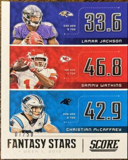 Christian McCaffrey / Lamar Jackson / Sammy Watkins